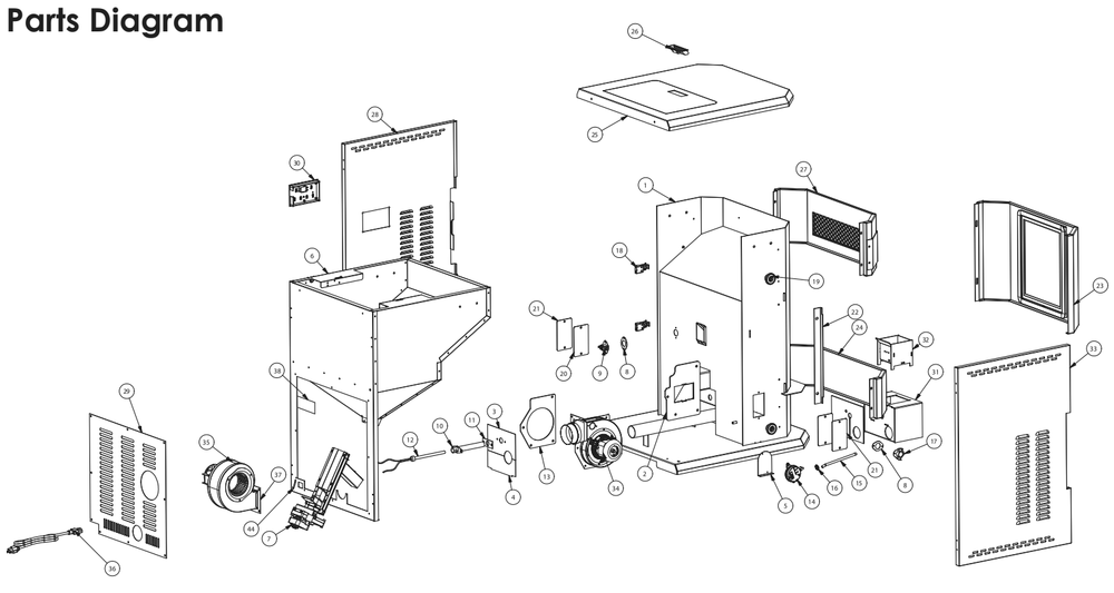 Parts Diagram Diagram and Parts List for 5790  US Stove Company Heating Stove